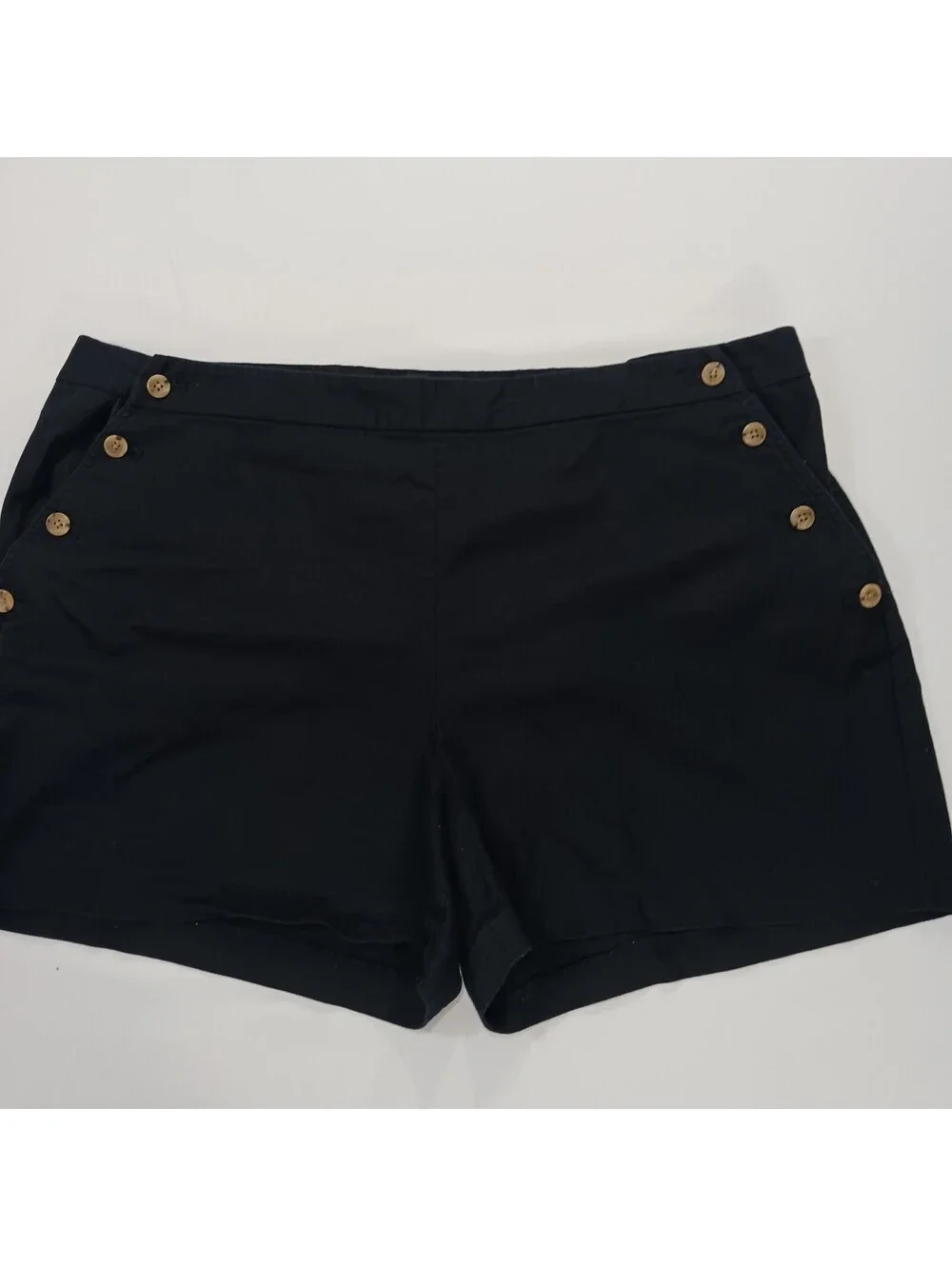 Banana Republic 491832-00 Women's Black Side Buttons Shorts Size 18 (40×4)